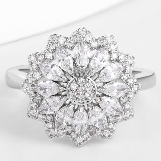 Arany tónusú Emporia Ötvözetű Gyűrű Fehér Emporia® Kristállyal