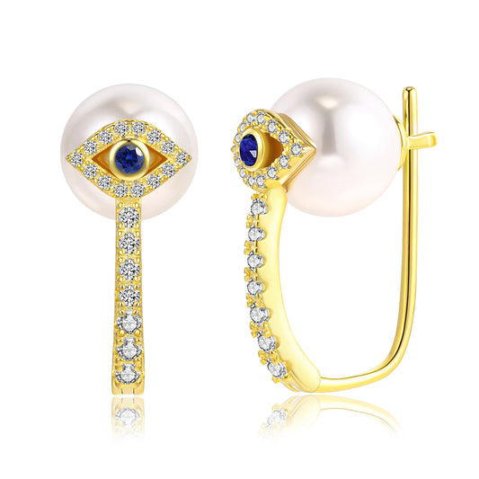 Arany tónusú Emporia Ötvözetű Fülbevaló Fehér Emporia® Kristállyal