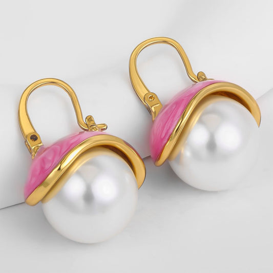 Arany tónusú Emporia Ötvözetű Fülbevaló Tűzzománccal