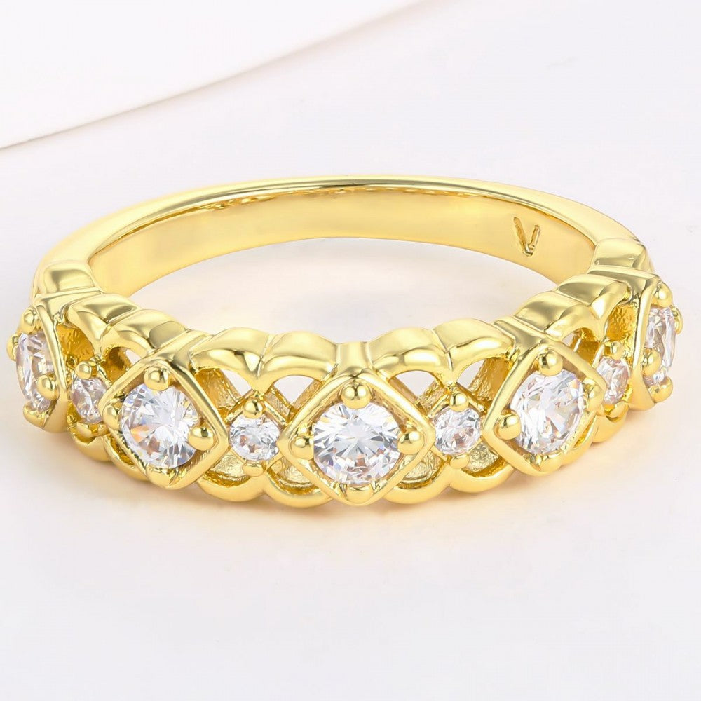 Arany tónusú Emporia Ötvözetű Gyűrű Fehér Emporia® Kristállyal 1 