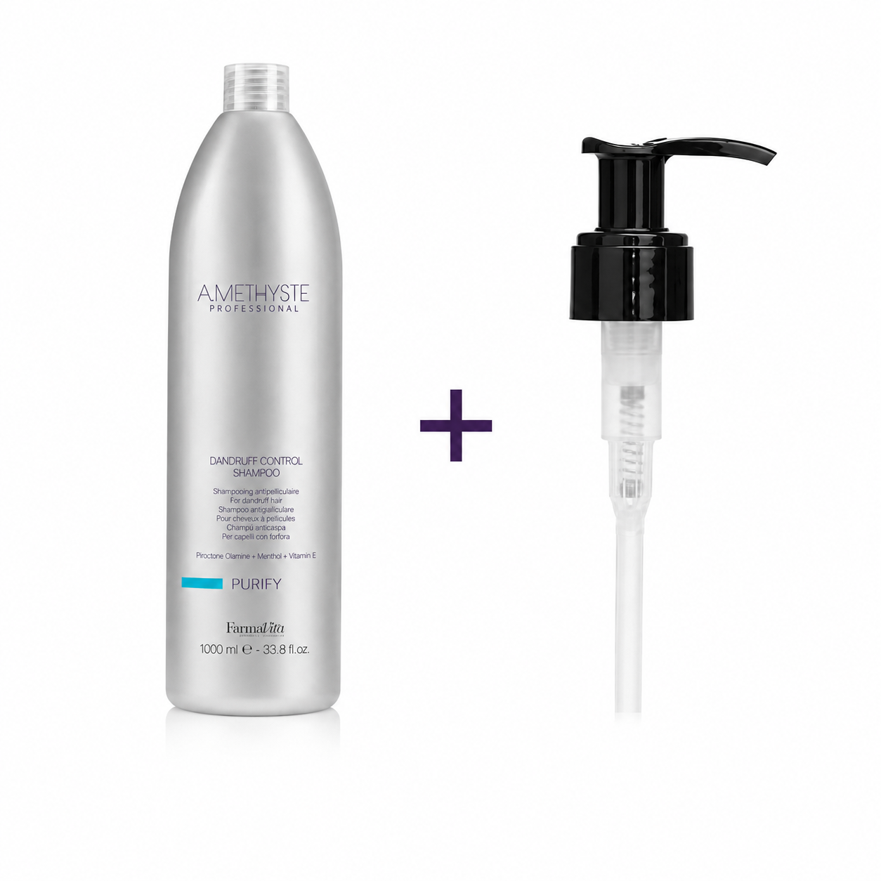 Amethyste Purify korpásodás elleni sampon 1000 ml – választható adagolópumpával 2 