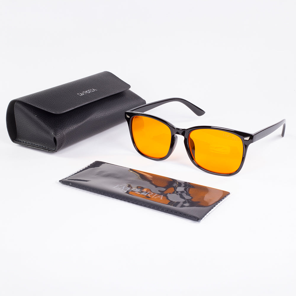 EMPORIA bluelight blocking glasses, orange lens, black frame