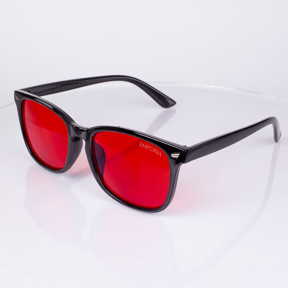 EMPORIA bluelight blocking glasses, red lens, black frame