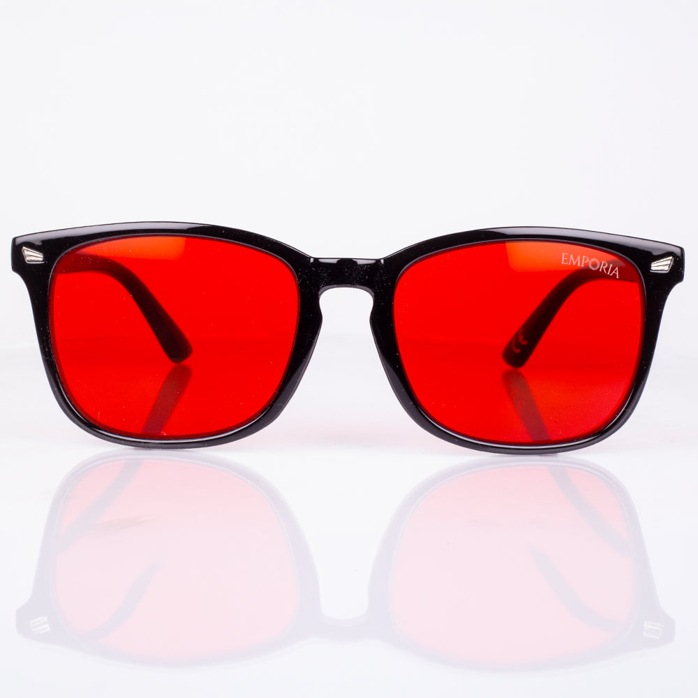 EMPORIA bluelight blocking glasses, red lens, black frame