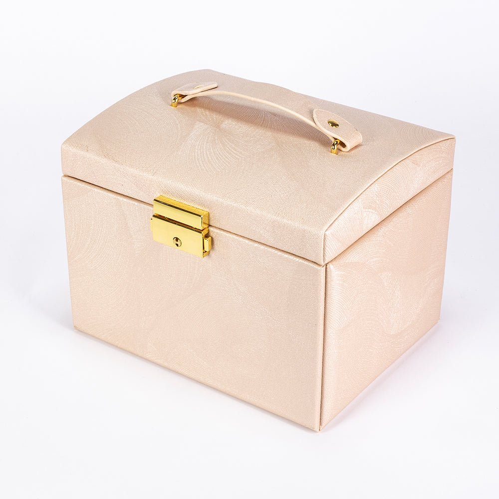 Jewelry Box, Size:12* 17,5* 13,5cm, Material: Inner(claimond veins) Outer(PU Leather); Color: white
