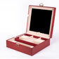 Jewelry Box, Size:25,3*25,3*8,5cm, Material: Inner(claimond veins) Outer(PU Leather); Color: red