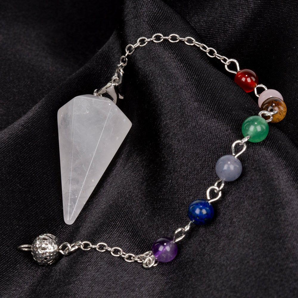 Ékkő inga tiszta kvarccal és ametiszttel 4 