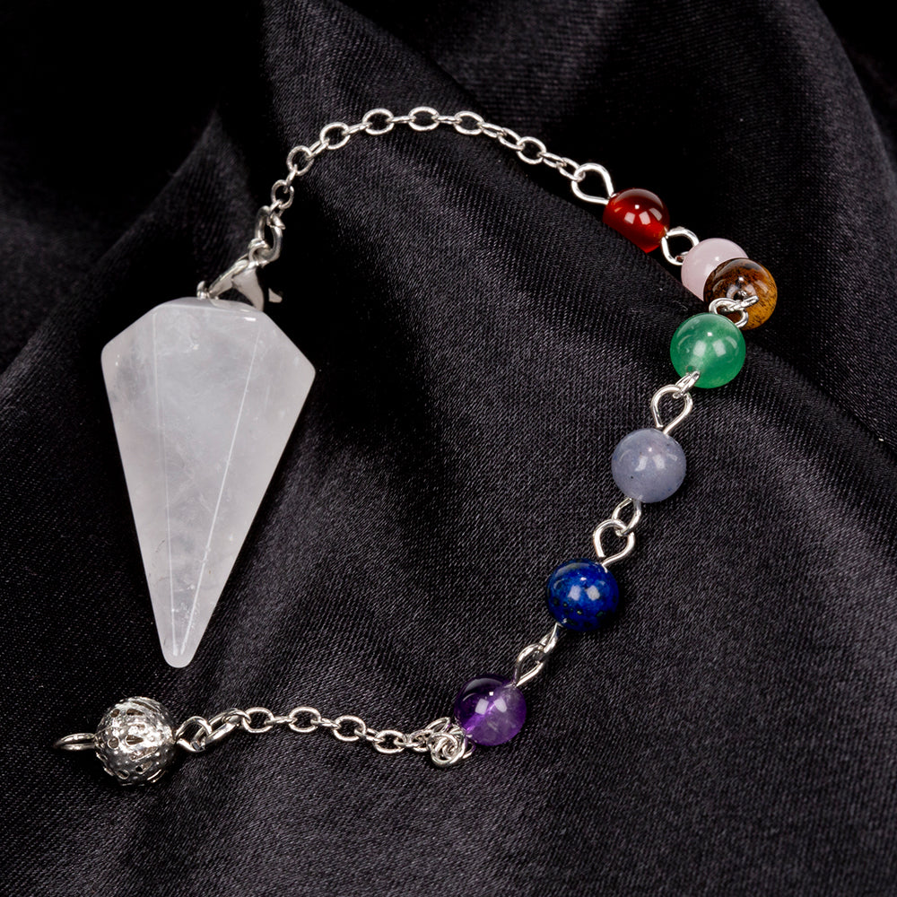 Ékkő inga tiszta kvarccal és ametiszttel 5 