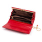 Női adatvédő pénztárca, kulcstartóval, piros és fekete színben