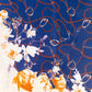 Virágos Ölelés Sál, 85 X 180 Cm, Kék, 100% Vegán Selyem