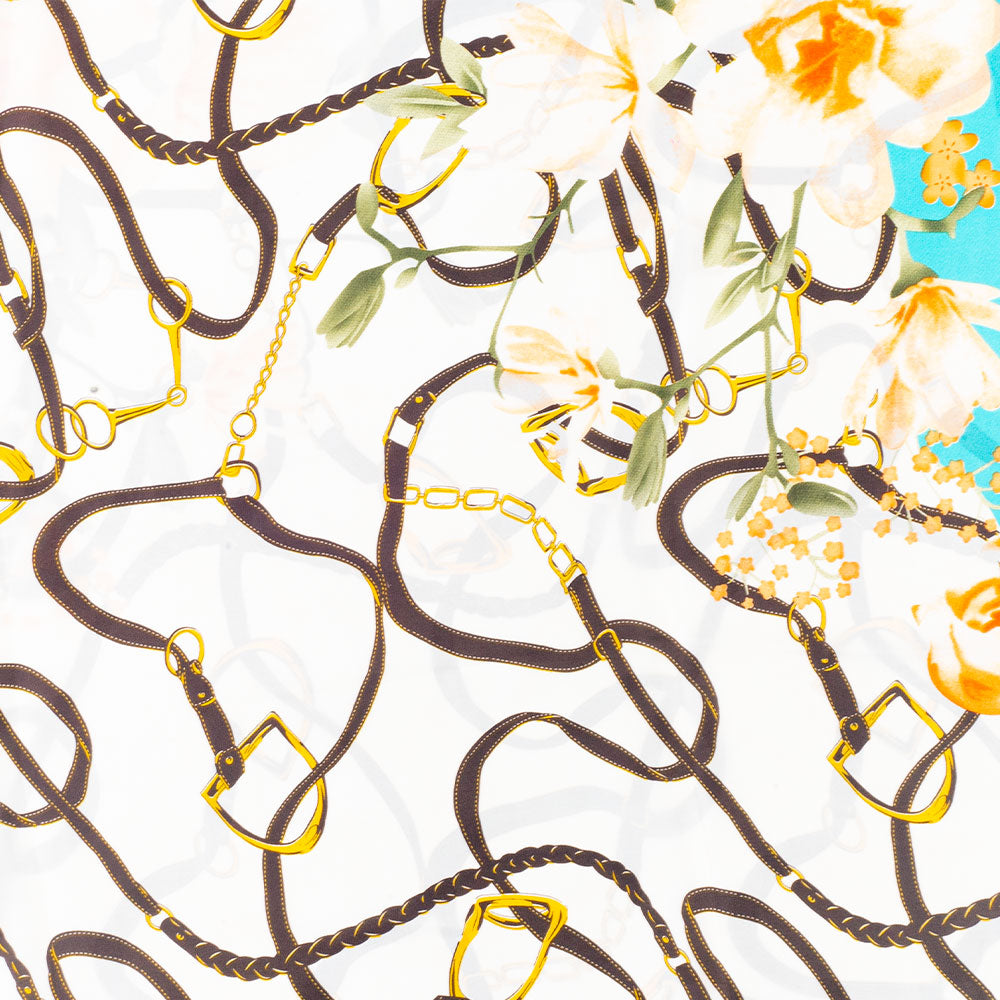 Virágos Ölelés Sál, 85 X 180 Cm, Világoskék, 100% Vegán Selyem 2 