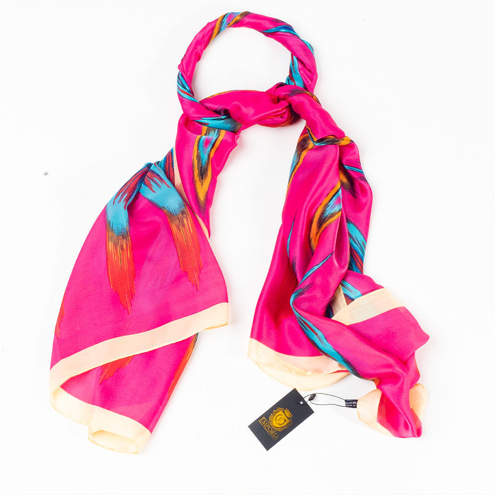 Páva Prizma Sál, 85 X 180 Cm, Rózsaszín, 100% Vegán Selyem 3 