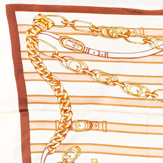 Királyi Láncok Sál, 85 X 180 Cm, Kék, 100% Vegán Selyem