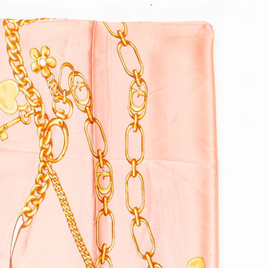 Királyi Láncok Sál, 85 X 180 Cm, Rózsaszín, 100% Vegán Selyem