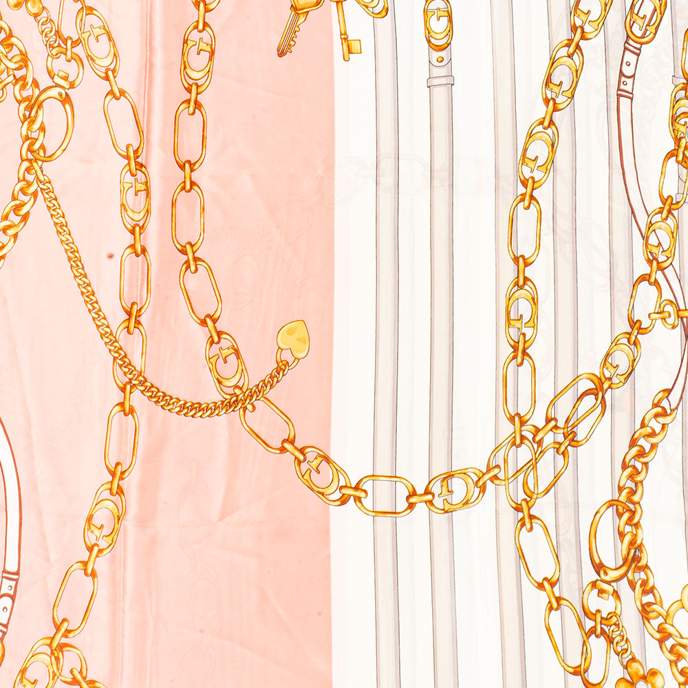 Királyi Láncok Sál, 85 X 180 Cm, Rózsaszín, 100% Vegán Selyem