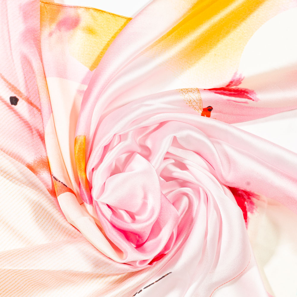 Éjjeli Lótusz Sál, 85 X 180 Cm, Narancs, 100% Vegán Selyem