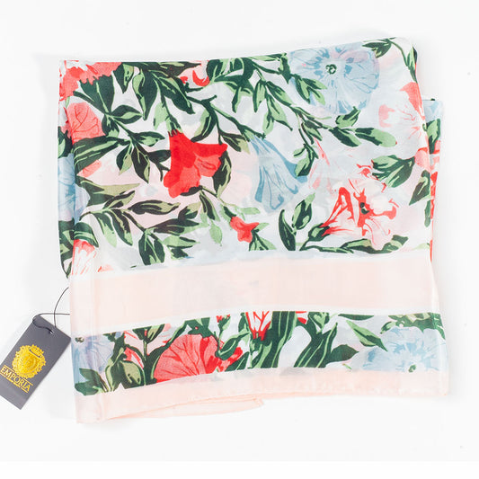 Orchidea Szellő Sál, 85 X 180 Cm, Fehér, 100% Vegán Selyem