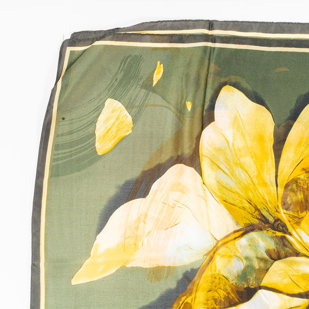 Liliomok Varázsa Sál, 85 X 180 Cm, Zöld, 100% Vegán Selyem 3 