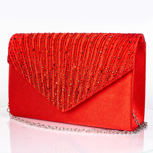 Arany tónusú Emporia Ötvözetű Táska Vörös Emporia® Kristállyal és Fehér Emporia® Kristállyal ( Nyaklánc+Fülbevaló+Karkötő+Gyűrű )