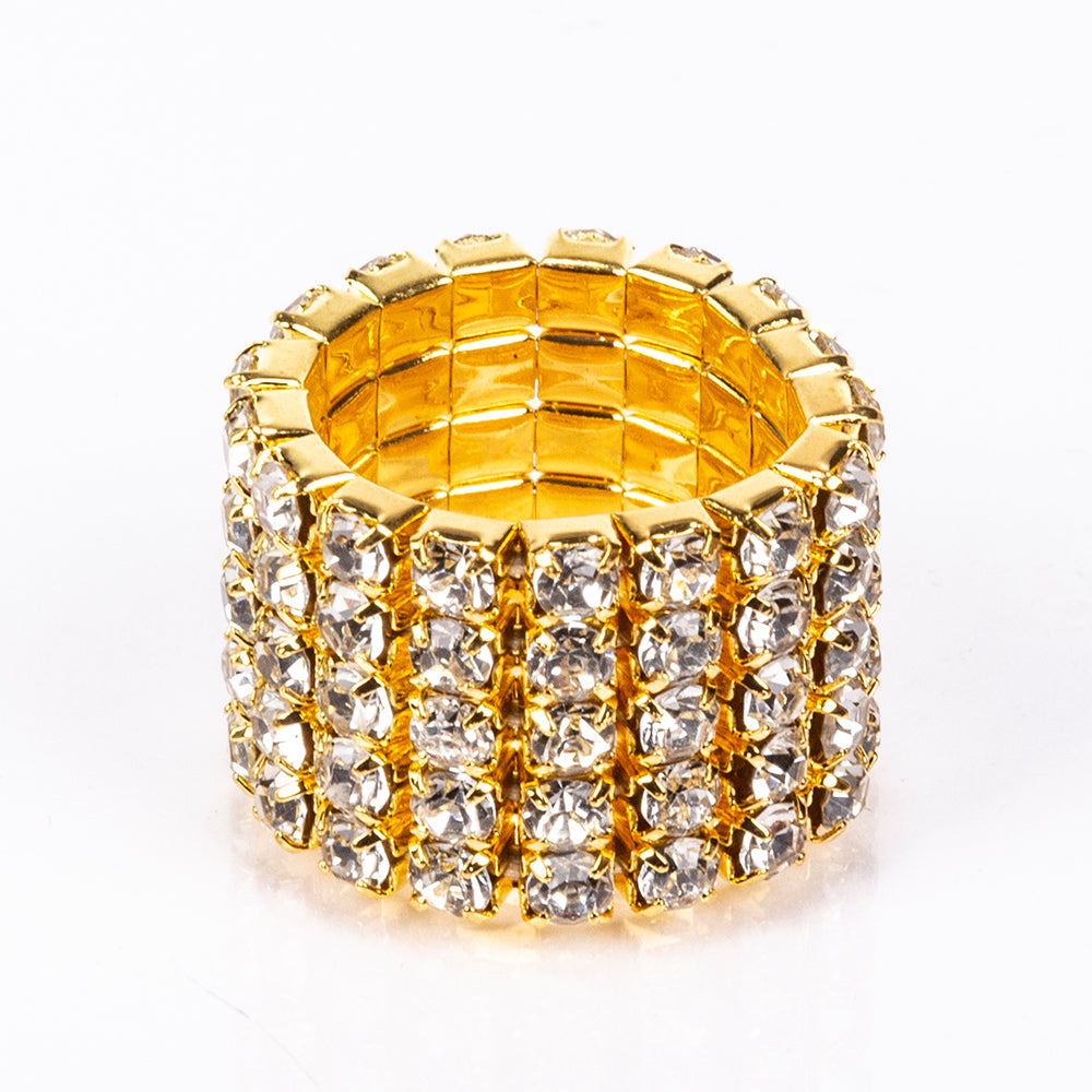 Arany tónusú Emporia Ötvözetű Táska Fehér Emporia® Kristállyal ( Nyaklánc+Fülbevaló+Karkötő+Gyűrű )