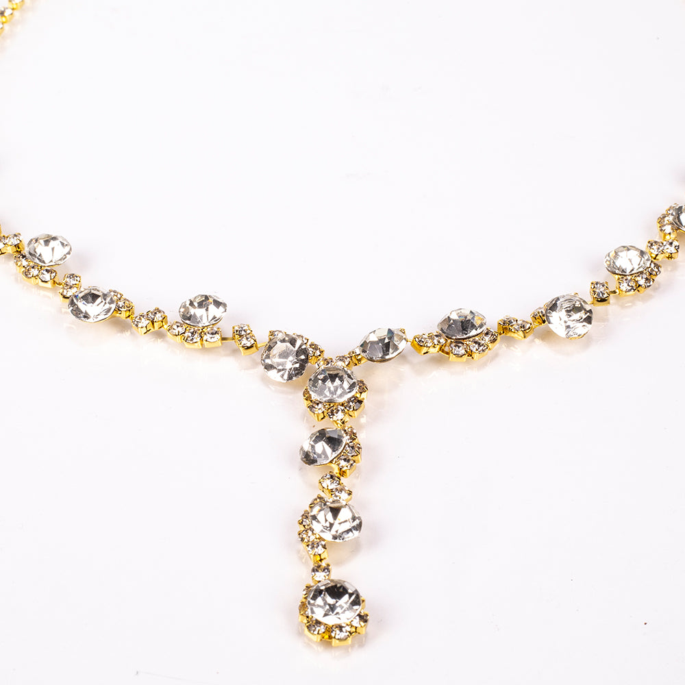 Arany tónusú Emporia Ötvözetű Táska Fehér Emporia® Kristállyal ( Nyaklánc+Fülbevaló+Karkötő+Gyűrű ) 6 