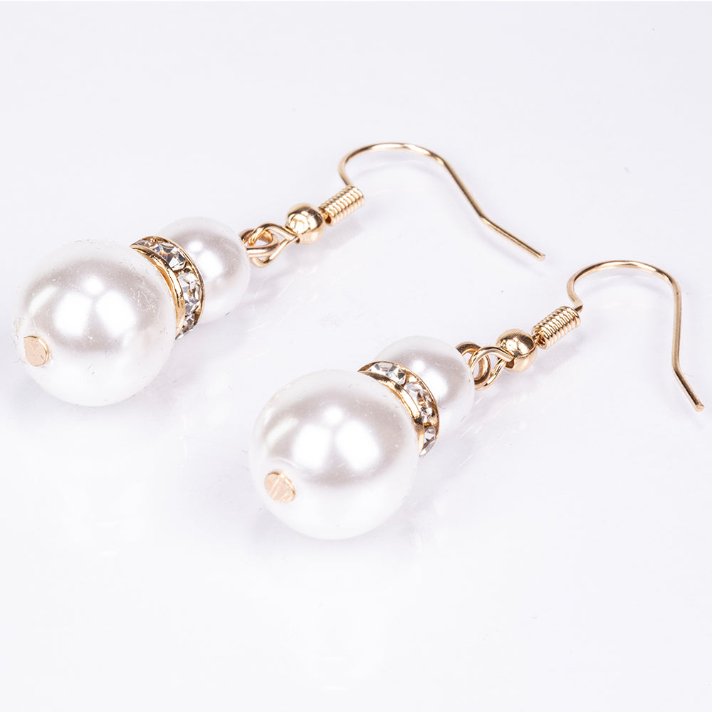 Arany tónusú Emporia Ötvözetű Óra Fehér Emporia® Kristállyal ( Nyaklánc+Fülbevaló+Karkötő ) 3 