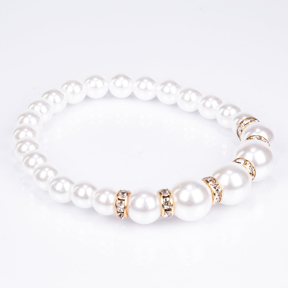 Arany tónusú Emporia Ötvözetű Óra Fehér Emporia® Kristállyal ( Nyaklánc+Fülbevaló+Karkötő ) 4 