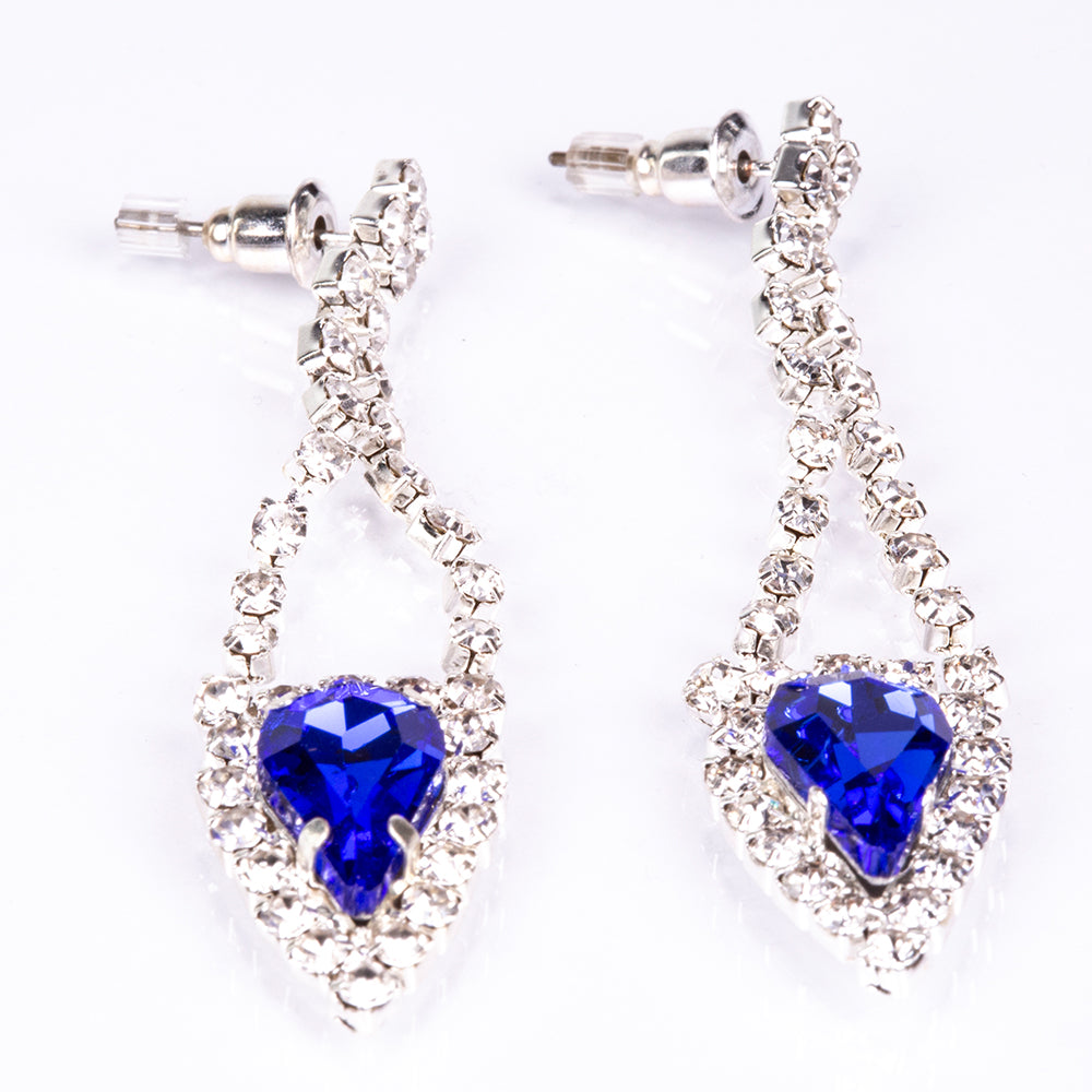 Arany tónusú Emporia Ötvözetű Szett Kék Emporia® Kristállyal és Fehér Emporia® Kristállyal ( Nyaklánc+Fülbevaló )