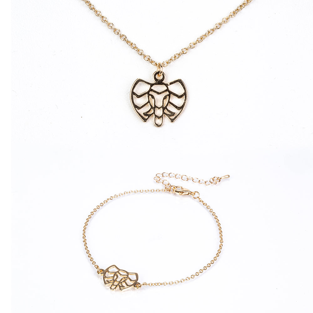 Arany tónusú Emporia Ötvözetű Szett ( Nyaklánc+Karkötő )