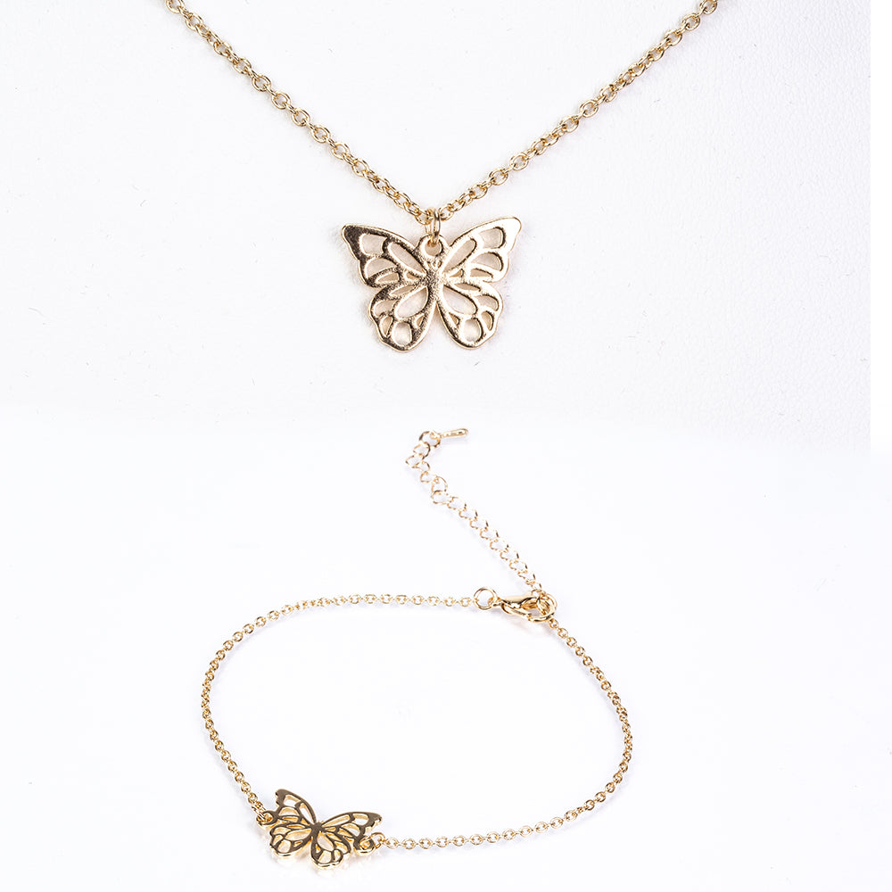 Arany tónusú Emporia Ötvözetű Szett ( Nyaklánc+Karkötő ) 1 