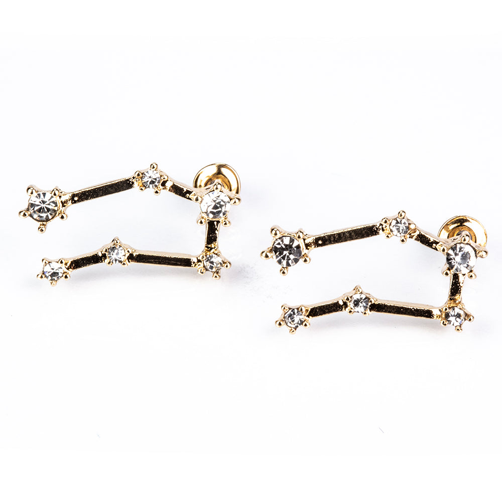 Ikrek Arany tónusú Emporia Ötvözetű Fülbevaló Fehér Emporia® Kristállyal 4 