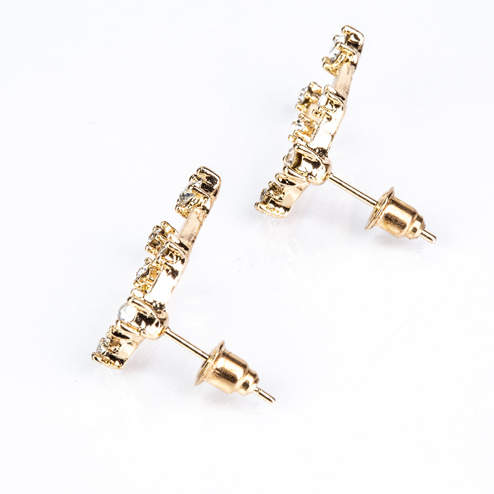 Ikrek Arany tónusú Emporia Ötvözetű Fülbevaló Fehér Emporia® Kristállyal 5 