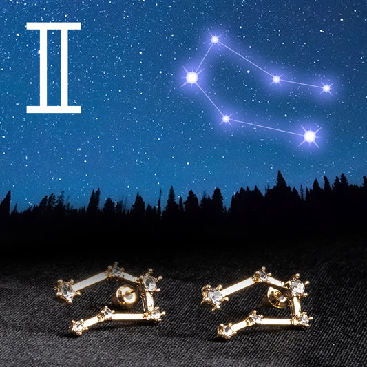 Ikrek Arany tónusú Emporia Ötvözetű Fülbevaló Fehér Emporia® Kristállyal