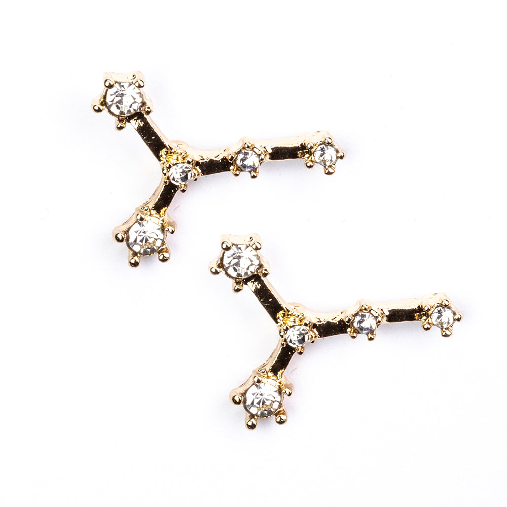 Rák Arany tónusú Emporia Ötvözetű Fülbevaló Fehér Emporia® Kristállyal 3 