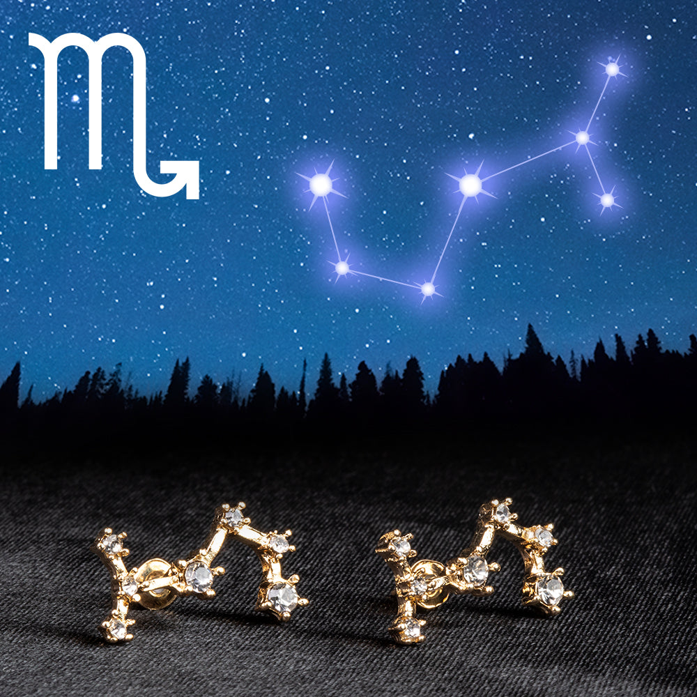 Skorpió Arany tónusú Emporia Ötvözetű Fülbevaló Fehér Emporia® Kristállyal 1 