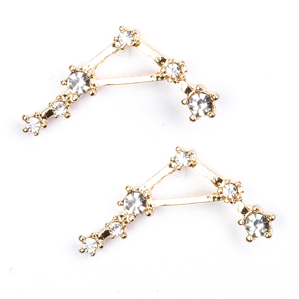 Mérleg Arany tónusú Emporia Ötvözetű Fülbevaló Fehér Emporia® Kristállyal 3 