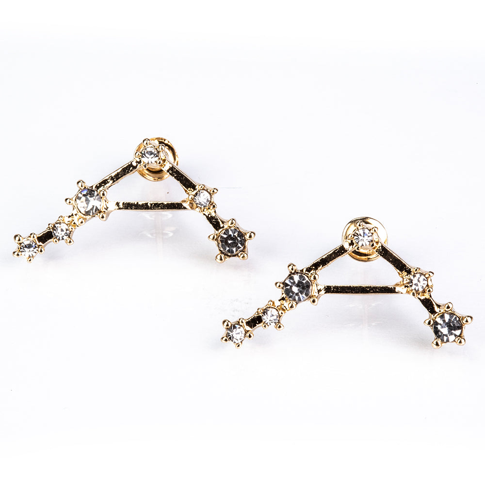 Mérleg Arany tónusú Emporia Ötvözetű Fülbevaló Fehér Emporia® Kristállyal