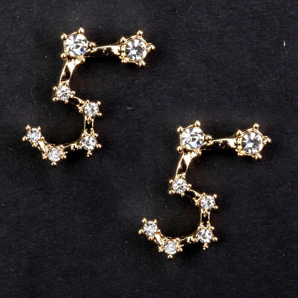 Oroszlán Arany tónusú Emporia Ötvözetű Fülbevaló Fehér Emporia® Kristállyal 2 