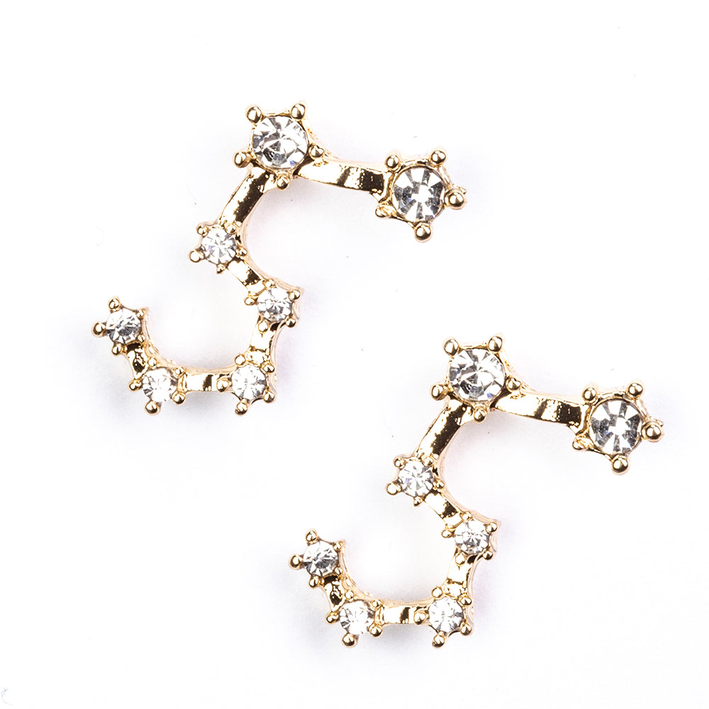 Oroszlán Arany tónusú Emporia Ötvözetű Fülbevaló Fehér Emporia® Kristállyal 3 