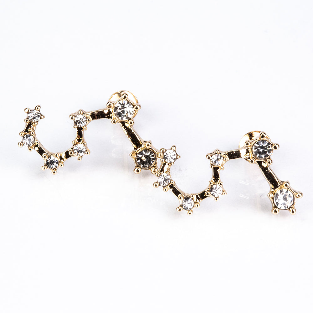 Oroszlán Arany tónusú Emporia Ötvözetű Fülbevaló Fehér Emporia® Kristállyal 4 