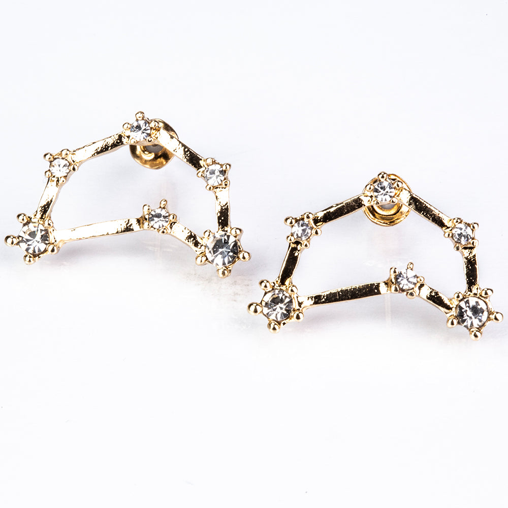 Bak Arany tónusú Emporia Ötvözetű Fülbevaló Fehér Emporia® Kristállyal 4 