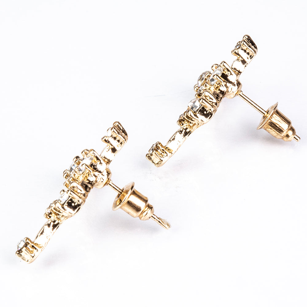 Szűz Arany tónusú Emporia Ötvözetű Fülbevaló Fehér Emporia® Kristállyal