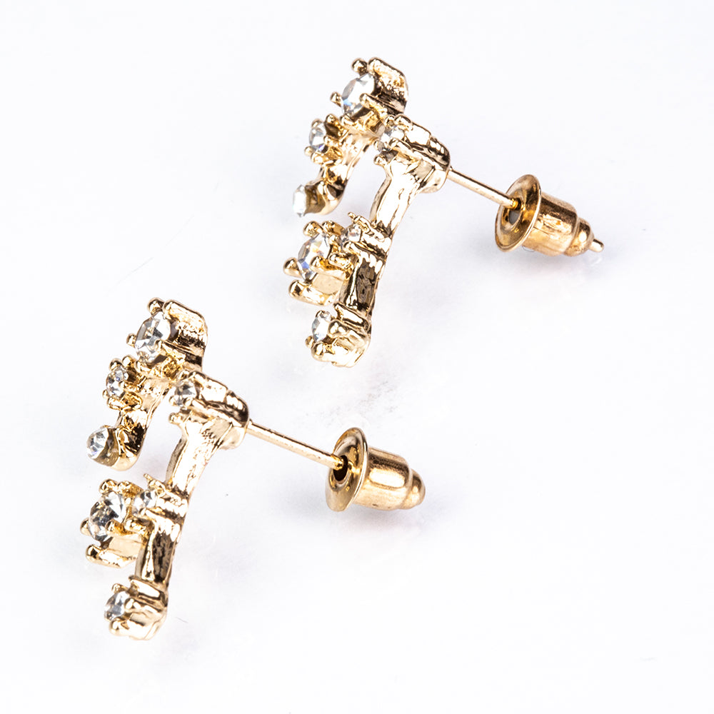 Nyilas Arany tónusú Emporia Ötvözetű Fülbevaló Fehér Emporia® Kristállyal