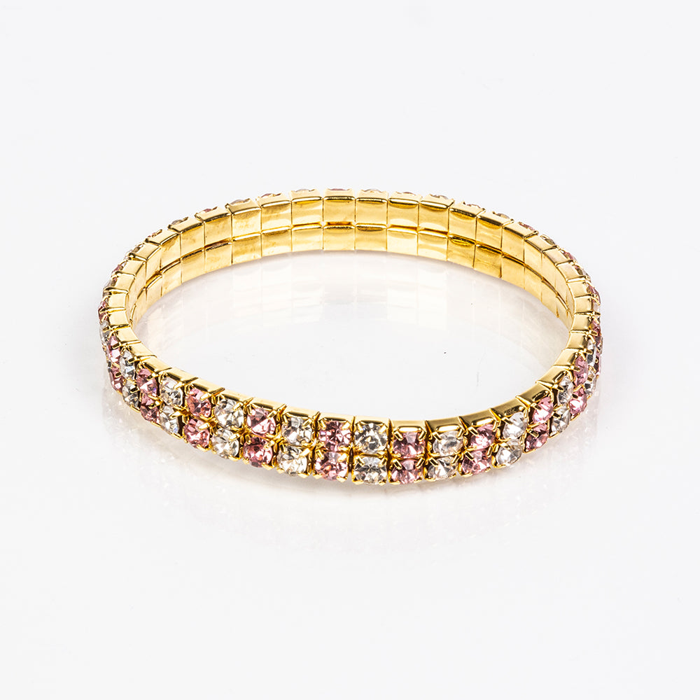 Kereszt Arany tónusú Emporia Ötvözetű Szett Rózsaszínű Emporia® Kristállyal és Fehér Emporia® Kristállyal ( Nyaklánc+Karkötő+Gyűrű+Medál ) 2 