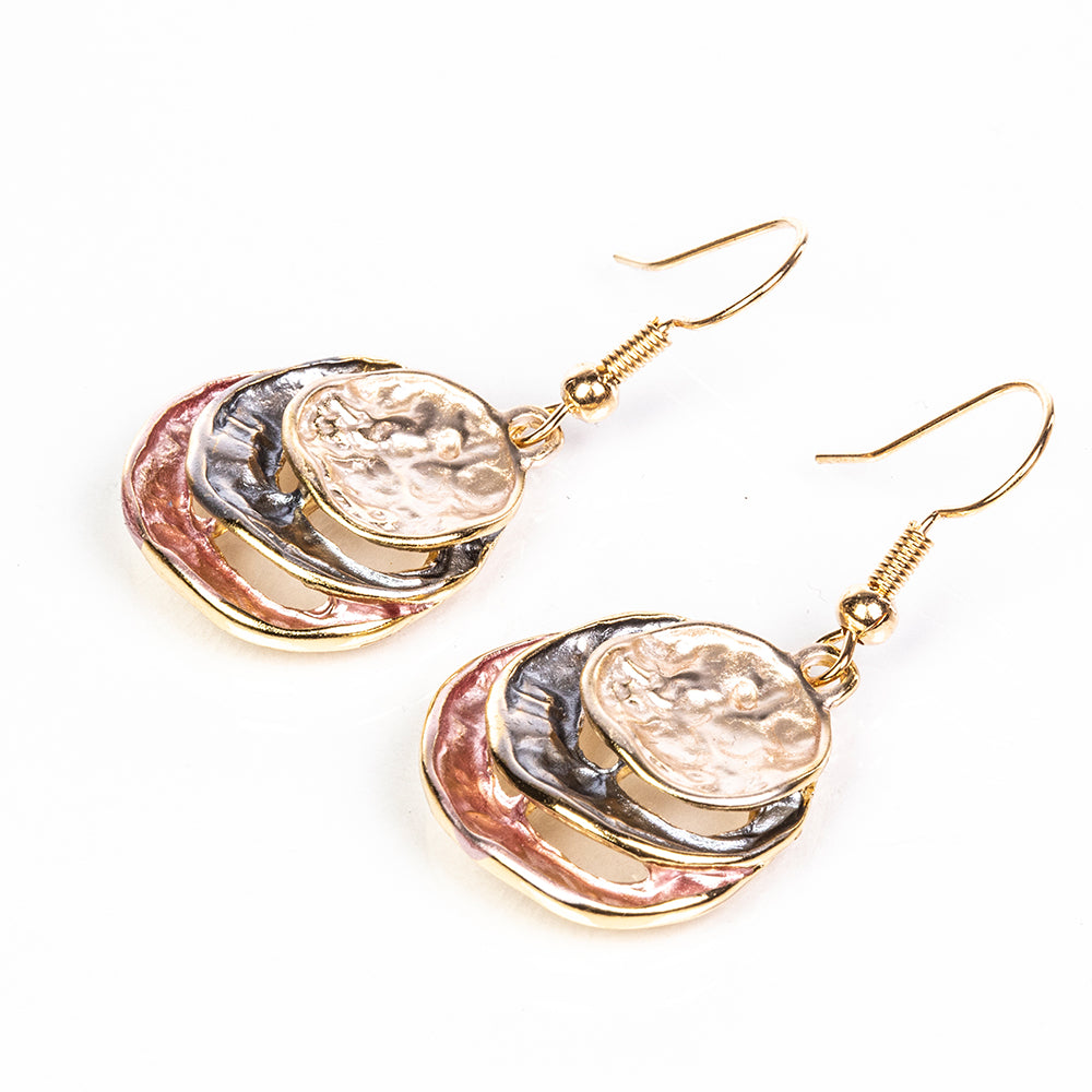 Arany tónusú Emporia Ötvözetű Szett Tűzzománccal ( Nyaklánc+Fülbevaló+Medál ) 3 