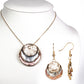 Arany tónusú Emporia Ötvözetű Szett Tűzzománccal ( Nyaklánc+Fülbevaló+Medál )