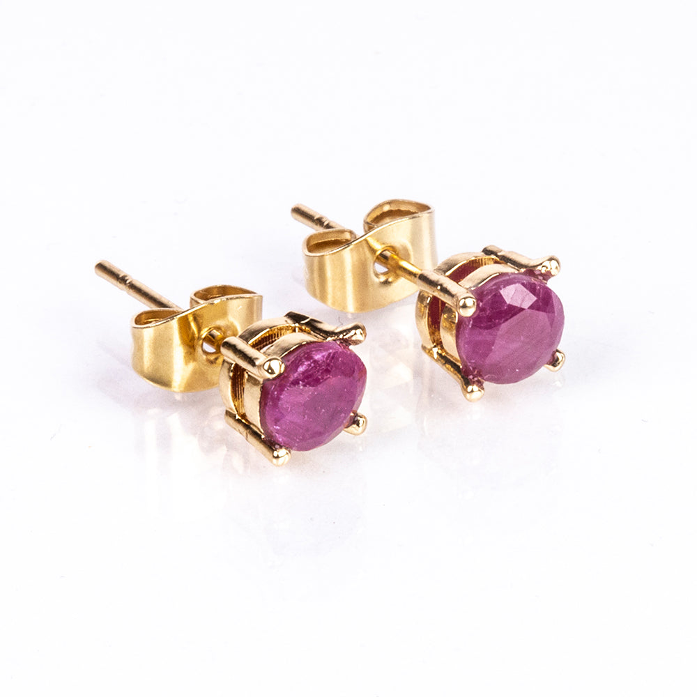 Arany tónusú Emporia Ötvözetű Szett Rubinnal és Fehér Emporia® Kristállyal ( Nyaklánc+Fülbevaló+Gyűrű+Medál ) 5 