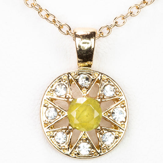 Arany tónusú Emporia Ötvözetű Nyaklánc Peridottal és Fehér Emporia® Kristállyal ( Nyaklánc+Medál )