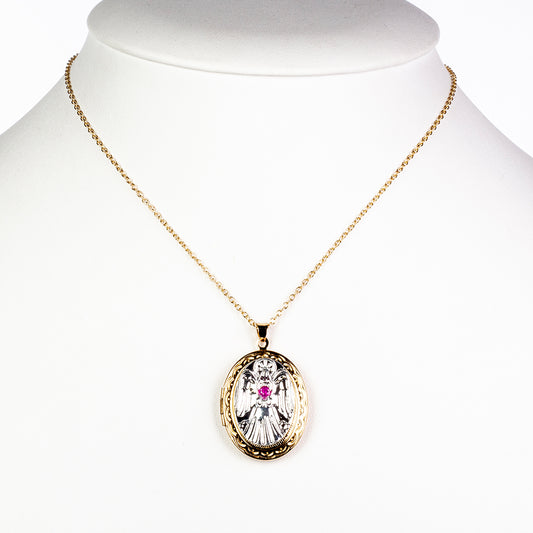 Nyaklánc angyali védelmező nyitható medállal