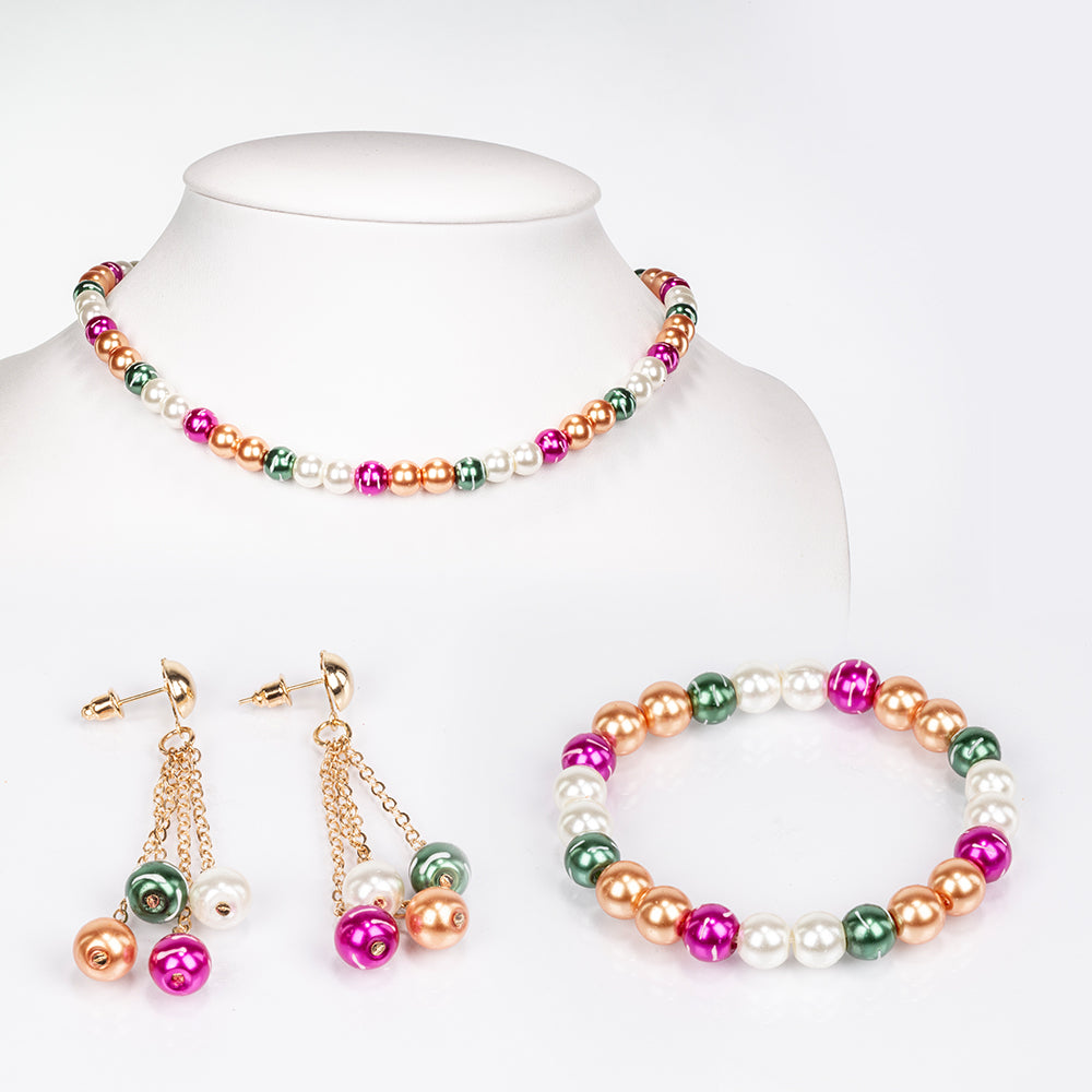 Arany tónusú Emporia Ötvözetű Szett ( Nyaklánc+Fülbevaló+Karkötő )